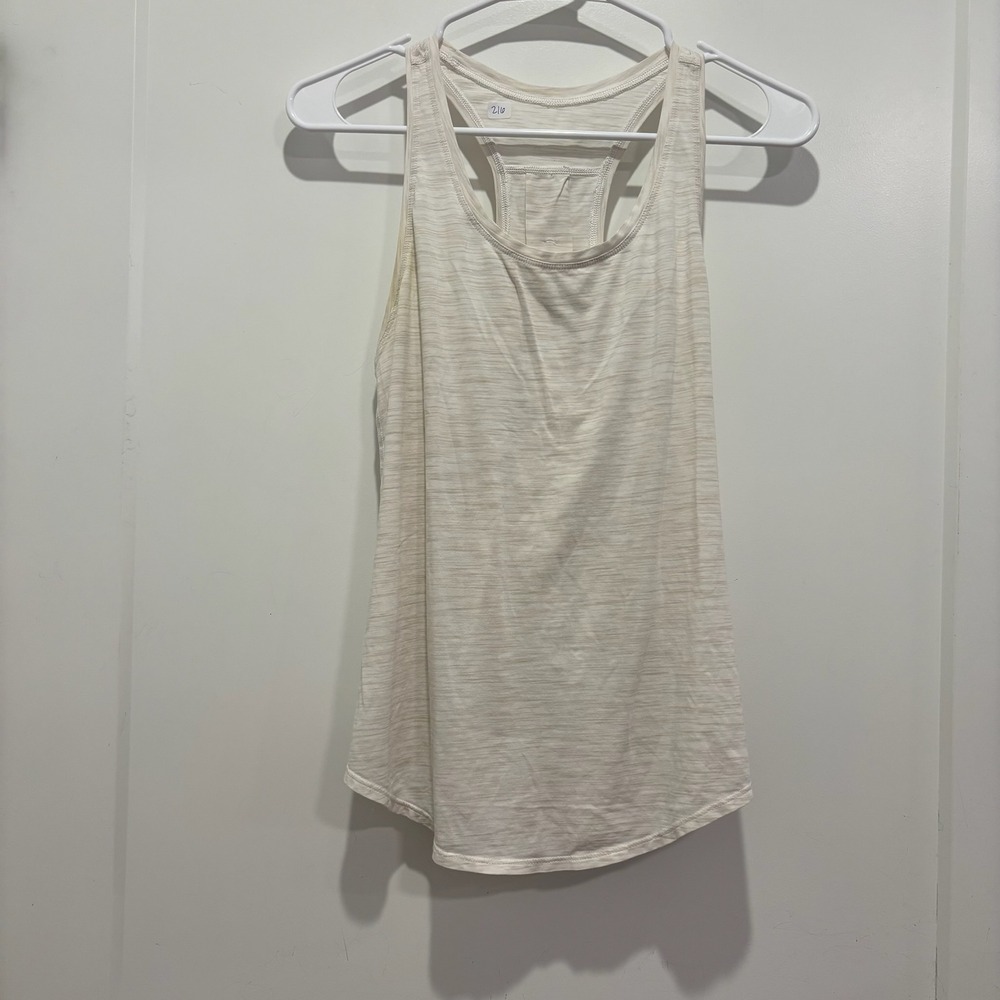 Lululemon Racerback Athletic Tank Top‎ Heathered Cream Space Dye Women Size 4